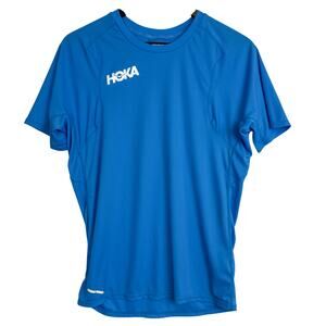 Hoka One One Mens Glide Short Sleeve Running T-Shirt Blue - S